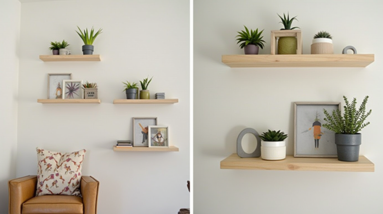 DIY hanging shelves