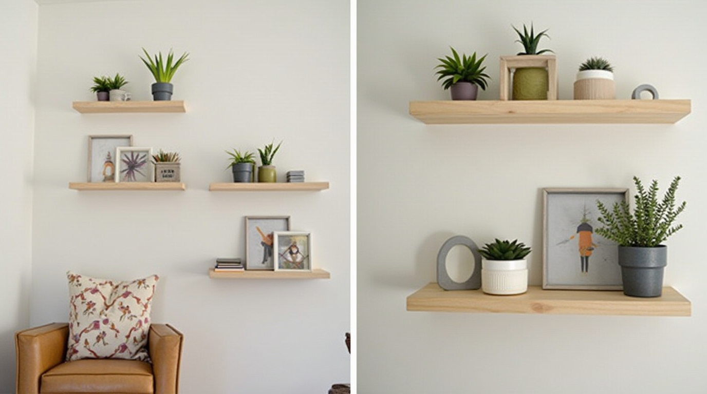 DIY hanging shelves