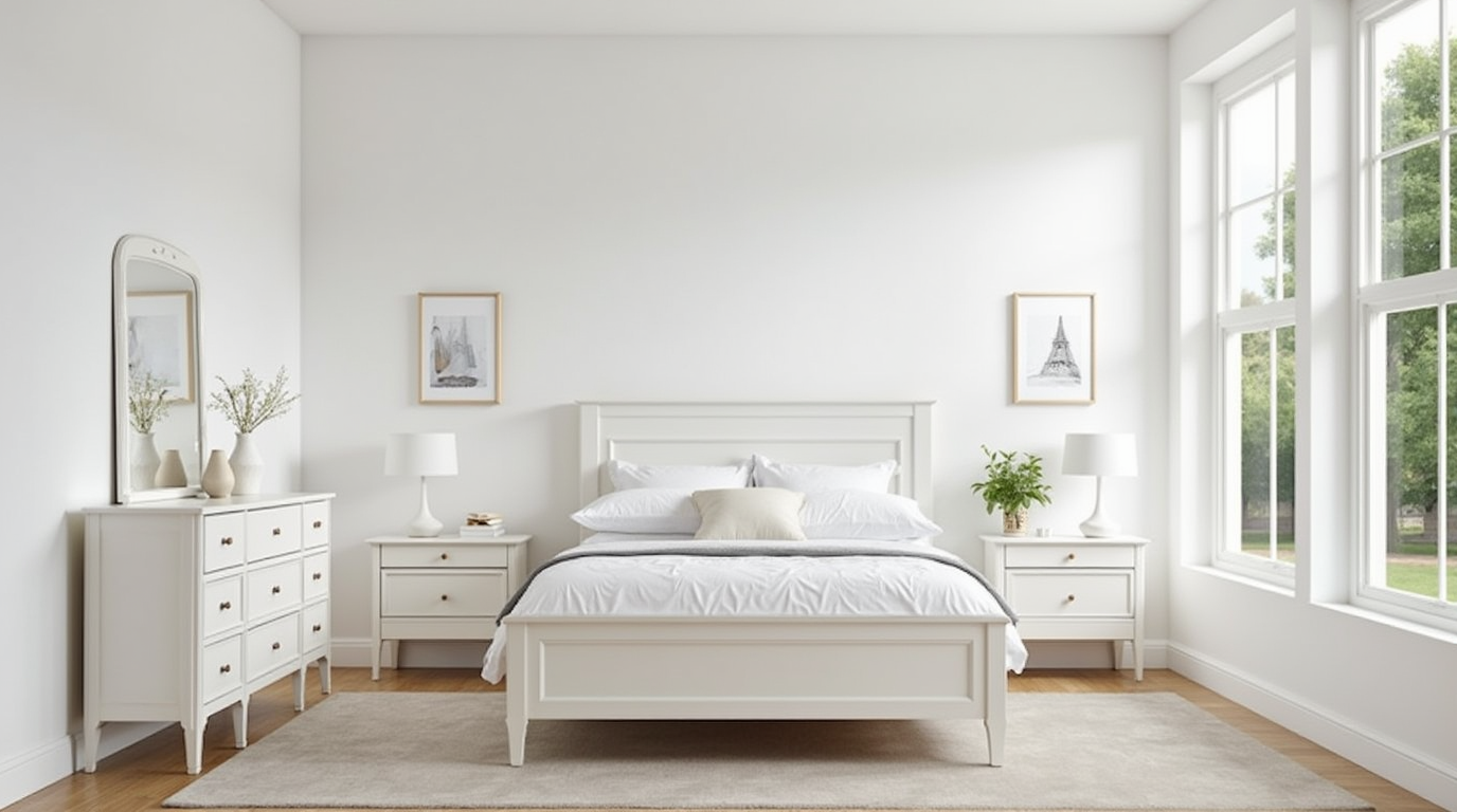 "Discover beautiful white bedroom sets for a sleek, minimalist look."